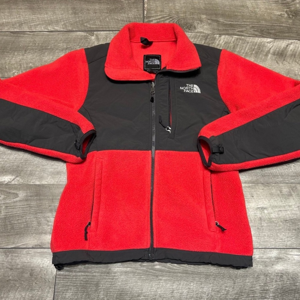 North Face Denali Pinkish Red Soft Fleece Polartec Jacket Coat Womens Size XS